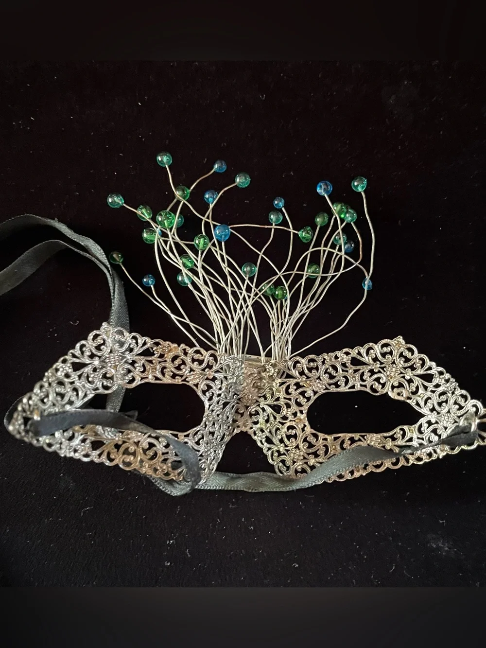 Silver Filigree Masquerade Mask